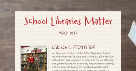 School Libraries Matter Smore Newsletters