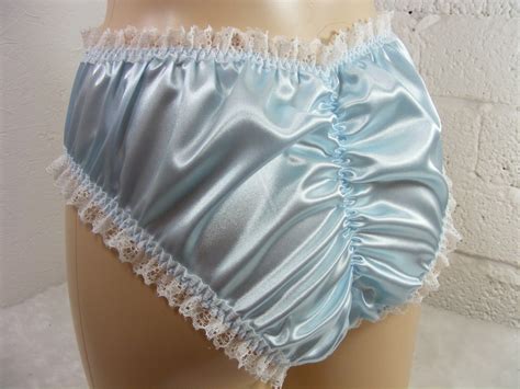 Sissy Frilly Blue Silky Satin Lace Scrunch Butt Panties Etsy