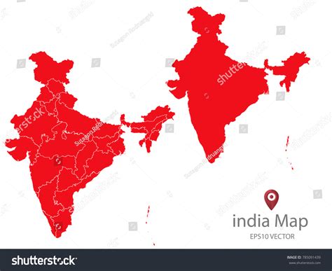 Couple Set Mapred Map Indiavector Eps10 Stock Vector Royalty Free