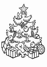 Tree Coloring Christmas Printable Presents Toys Chrismas sketch template