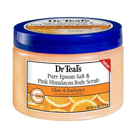 Dr Teals Glow And Radiance Pure Epsom Salt And Pink Himalayan Body Scrub 16 Oz Urbanmakes