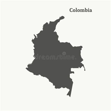 3d Map Outline Of Colombia A Horizontal Tricolor Of Yellow Double