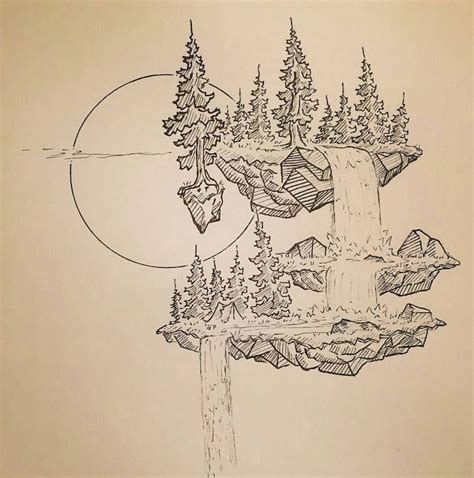 1001 images du dessin geometrique magnifique pour. Magnifique terre imaginée, chute d'eau, tente dans la foret, paysage dessin facile et beau ...