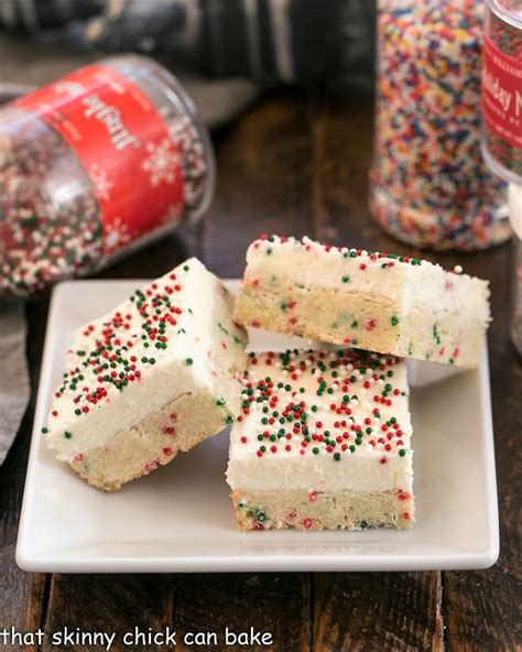 Frosted Sugar Cookie Bars Easy And Festive Treat That Skinny Chick Can