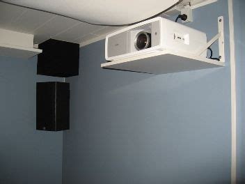 My projector install is going to require center of lens to be about 22 down from finished ceiling. Projector Shelf Ideas | Projector shelf, Diy projector ...