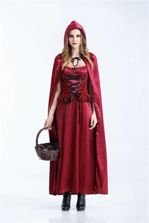 China Adult Halloween Little Red Riding Hood Costumes For