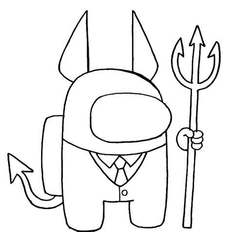 Among Us Wearing Pumpkin Hat Coloring Page - Free Printable Coloring