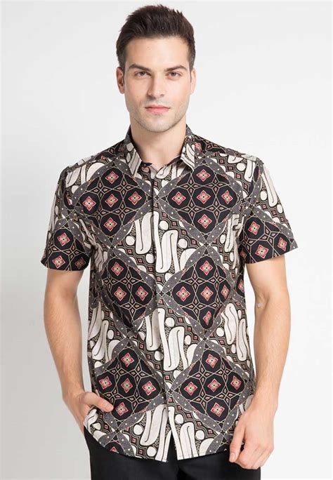 Desain Baju Batik Pria 50 Desain Baju Batik Pria Kombinasi Kain Polos