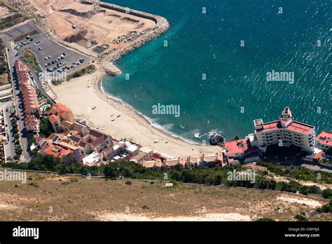 Catalan Bay Village View From Above Of The Rock Of Gibraltar Stock