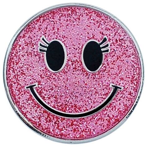 Sparkley Smiley Faces Sparkly Pink Smiley Face Ball Marker Citações