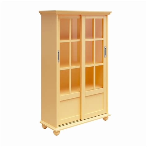 Ameriwood Home Aaron Lane Sunlight Yellow Mdf 4 Shelf Double Bookcase