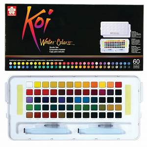 Sakura Koi Watercolor Studio Set 60 Colors 2 Waterbrushes Walmart