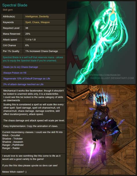 Skill Suggestion Spectral Blade Pathofexile