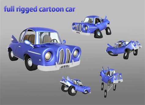 Cartoon Car 3d Model Flatpyramid