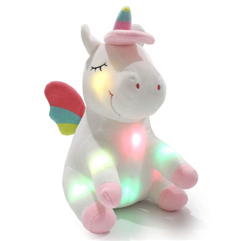 Light Up Stuffed Unicorn Plush Toy With Led Night Lights Ts For
