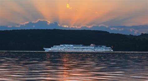 Free Images River Sunset Evening Sky Cruise Ship Water