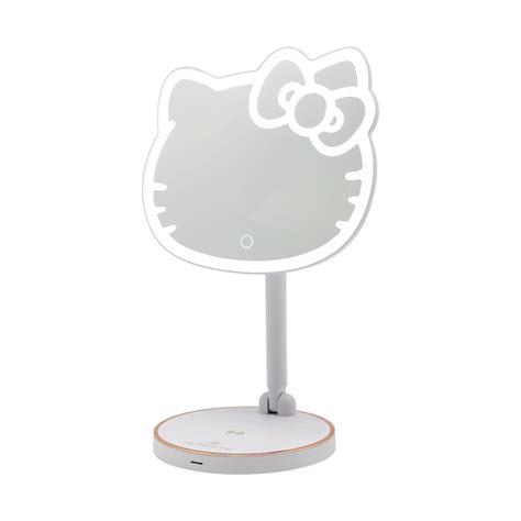Sweet pops of pale pink on the vanity and stool legs, the storage drawer, and mirror arms add a distinct charm.color: Hello Kitty LED Rechargeable Makeup Mirror • Impressions ...