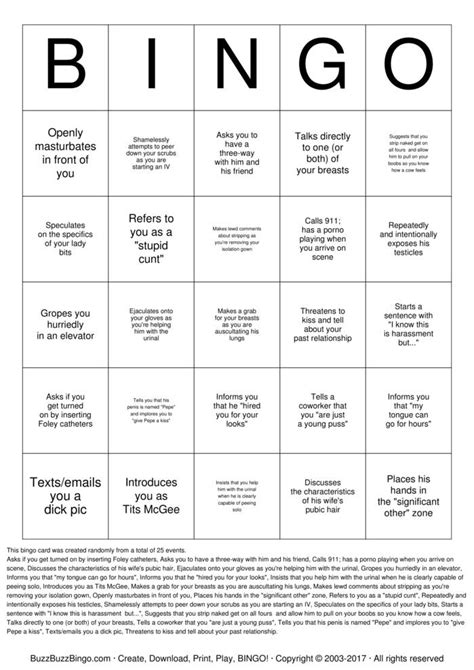 Sexual Harassment Bingo Cards To Download Print And Customize