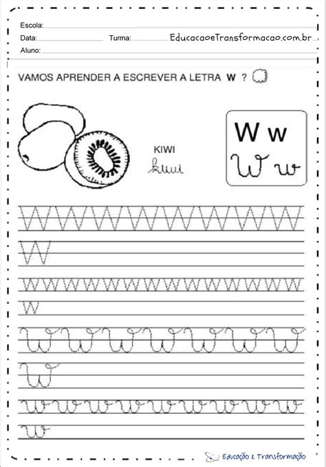 Atividades Com A Letra W Para Alfabetiza O Atividades Educativas