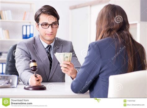 The Lawyer Being Offered Bribe For His Services Stock Photo Image Of