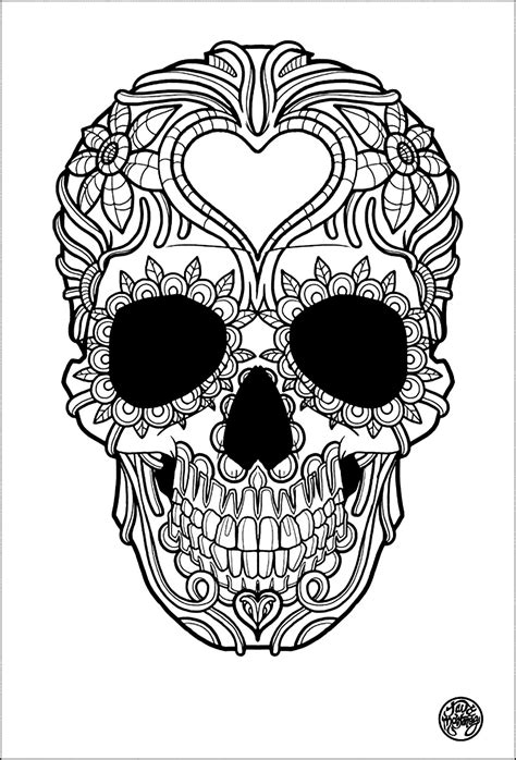 Sugar Skull Coloring Page - Coloring Home