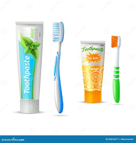 toothpaste tubes and toothbrushs cartoon vector 90782175
