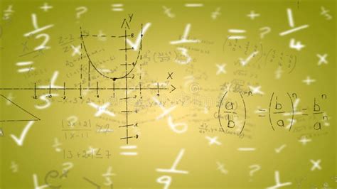 Animation Of Mathematical Equations On Yellow Background Stock Footage