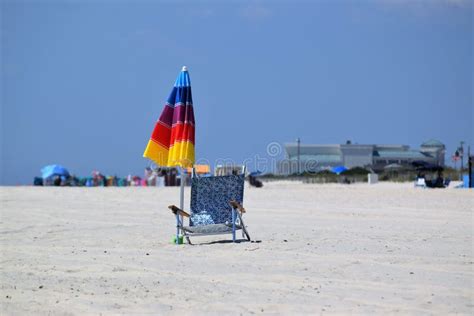 Cape May Beach Umbrella And Beach Chair Stock Photo Image Of Summer