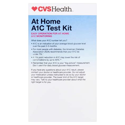 Cvs A1c At Home Test Kit Home Use Monitoring Of Glycemic Control Easy