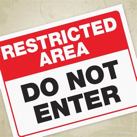 Restricted Area Do Not Enter Printable Sign Printable Signs Do Not