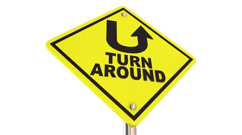 Turnaround Road Sign Change Direction Improve Increase Get Better 3 D