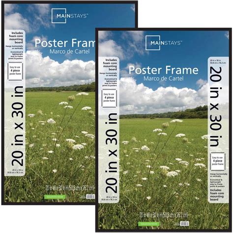 Mainstays 20x30 Basic Poster And Picture Frame Black Set Of 2