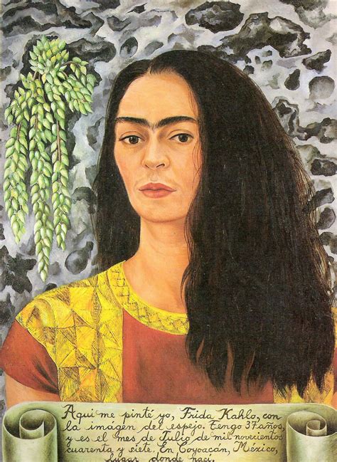 Self Portrait With Inscription 1944 Frida Kahlo Passion For Paintings