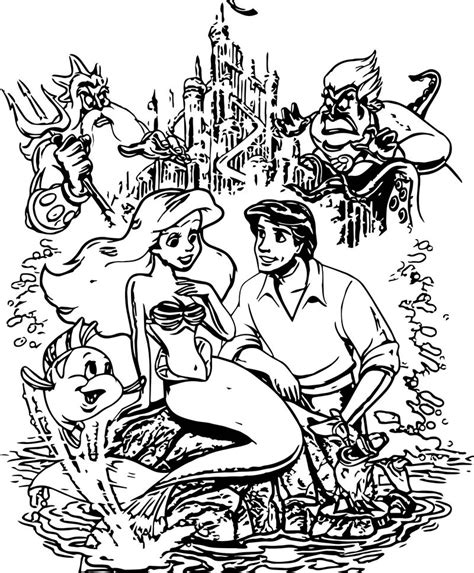 Walt Disney Images The Little Mermaid Walt Disney Characters Coloring