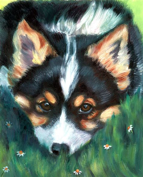 Playful Pup Pembroke Welsh Corgi Painting By Lyn Cook Fine Art America
