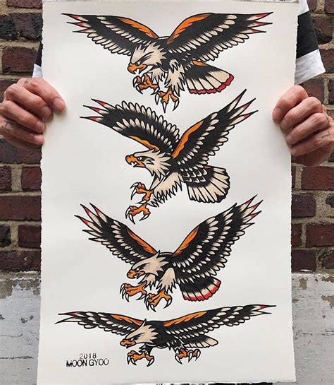Sharing the best of traditional american tattoo. Flash by @moongyoo… | Traditional eagle tattoo ...