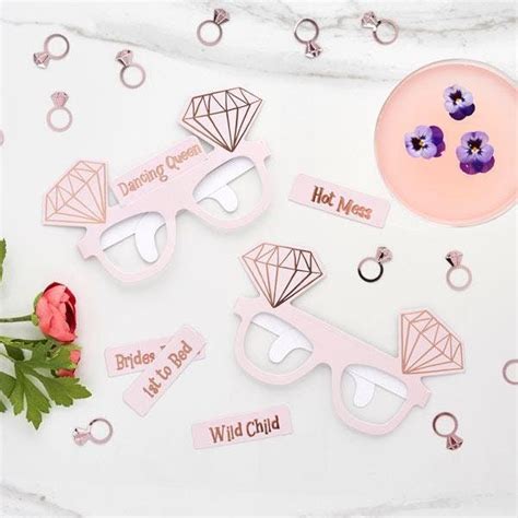10 Pink And Rose Gold Hen Party Glasses Hen Party Photo Props Etsy Uk Party Novelties Hen