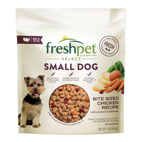 Boil or steam the carrots and cut into small pieces or puree. Freshpet Select Small Dog Bite Sized Chicken Recipe Wet ...