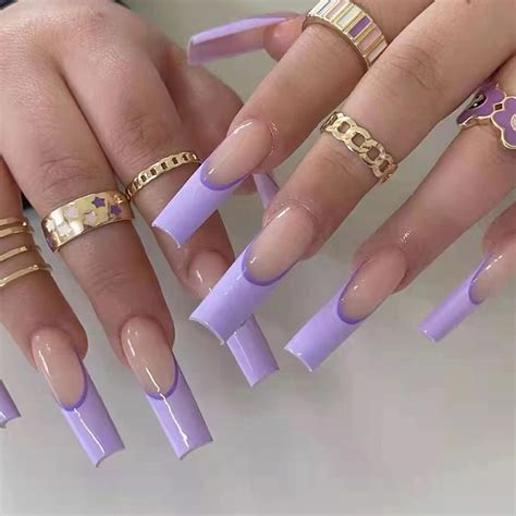 Purple French Tip Nails Ubicaciondepersonascdmxgobmx