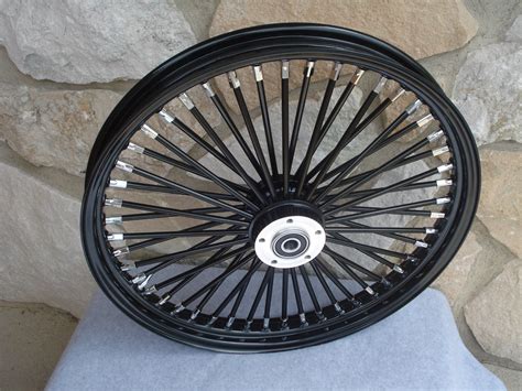 21x215 Black Fat Spoke S Disc Front Wheel Harley Sportster 00 07 Dyna