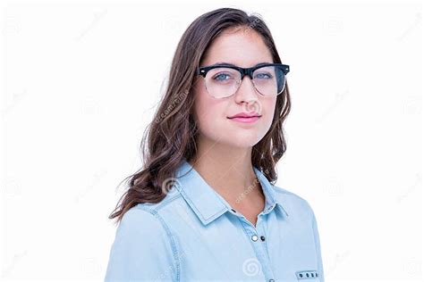 Pretty Geeky Hipster Looking At Camera Stock Photo Image Of Pretty