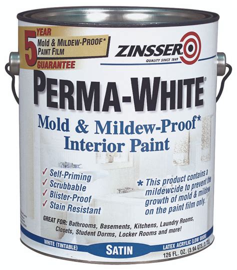 Zinsser 02711 Perma White Satin Mold And Mildew Proof Interior Paint