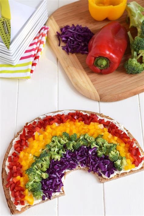 Rainbow Vegetable Pizza