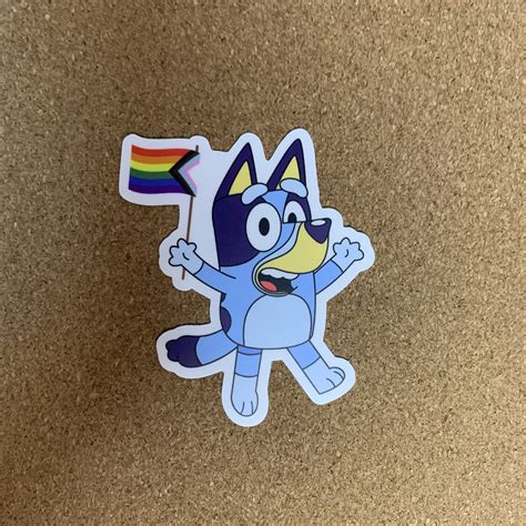 Bluey LGBT Pride Flag Sticker Etsy UK