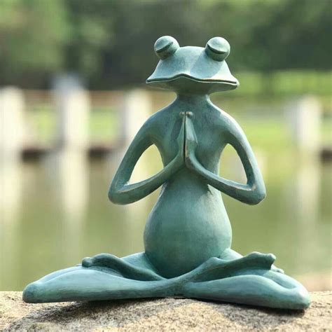 Meditatin Yoga Frog Frog Statues Yard Sculptures Garden Statues