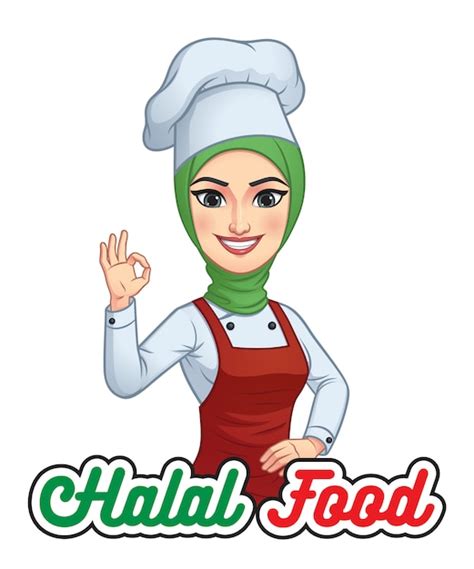 Premium Vector Muslim Girl Chef With Hjab