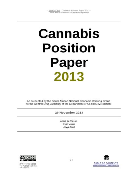 Economic and social committee representing: SANCWG Cannabis Position Paper of 2013 | Cannabis | Prohibition Of Drugs | Free 30-day Trial ...