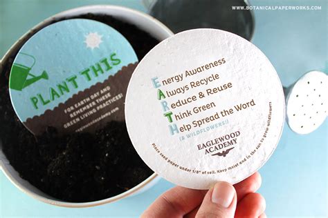 Earth Day Idea Shown On 3 Different Seed Paper Promotional Products