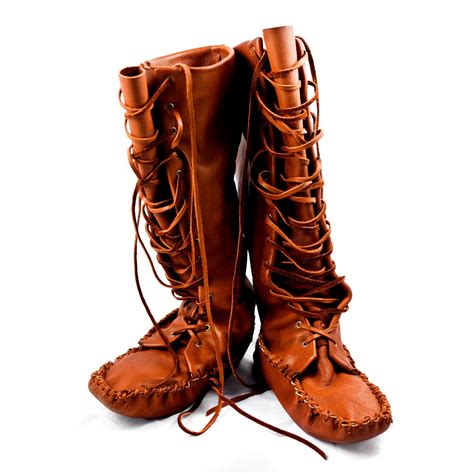 Leather Knee High Moccasin Boots By Customleathergear On Etsy
