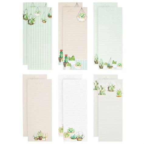 Classic Romantic Paper Junkie Succulent Magnetic Notepads For